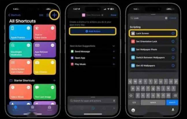 三亚苹果14锁屏维修店分享iPhone14升级iOS16.4后如何创建锁屏快捷方式 